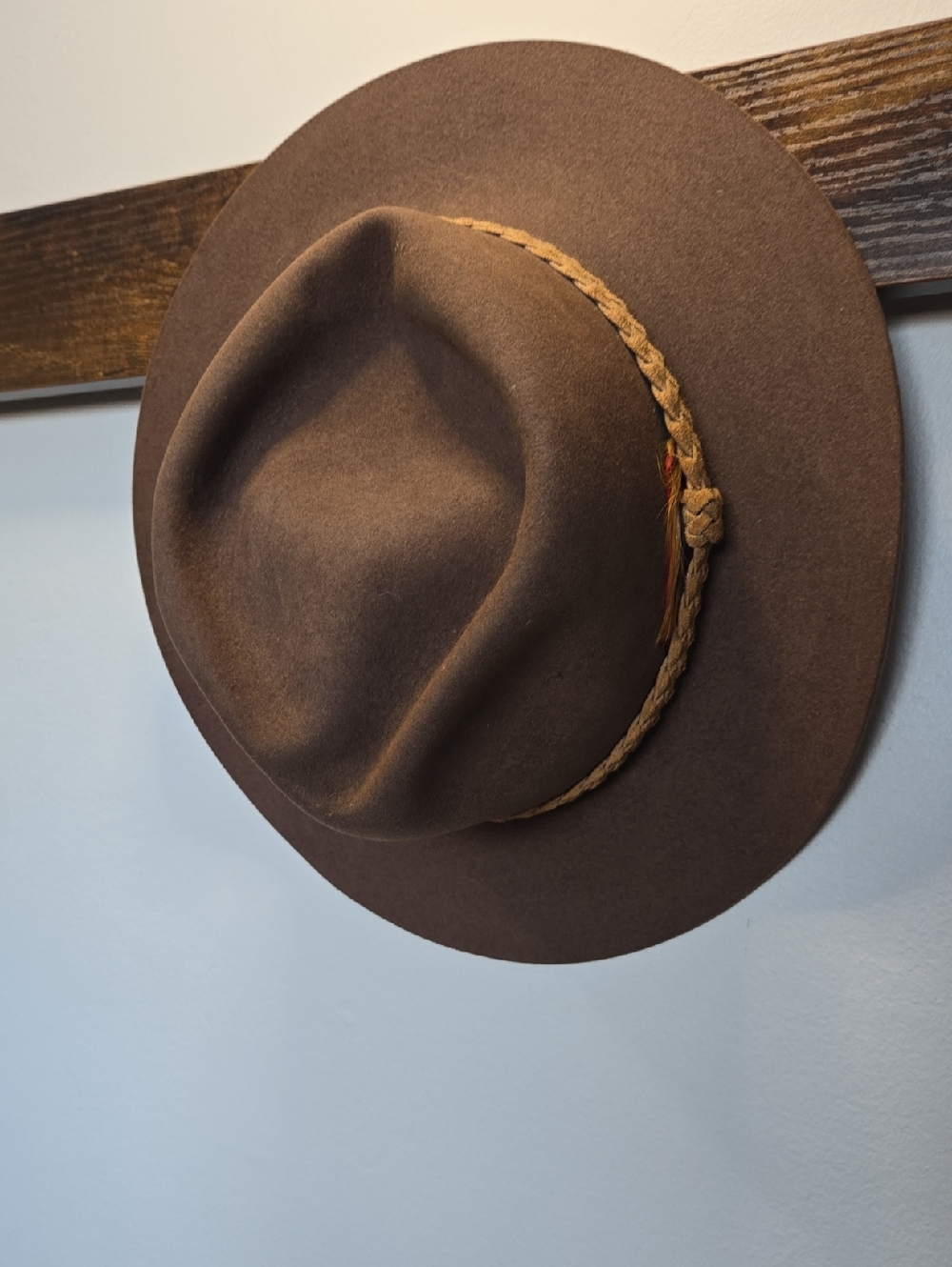 Akubra Vtg Brown Handcrafted Stockman Braided Band Australia Quality